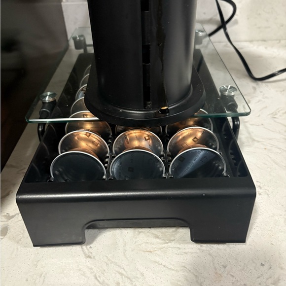 Black Coffee Pod Holder with Glass Top - Picture 1 of 6